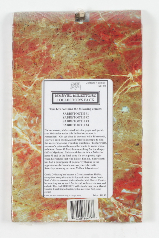 Factory Sealed 1994 "Marvel Milestones" Collector's Pack of (4) Sabretooth Comic Books at PristineAuction.com Factory Sealed 1994 "Marvel Milestones" Collector's Pack of (4) Sabretooth Comic Books at PristineAuction.com