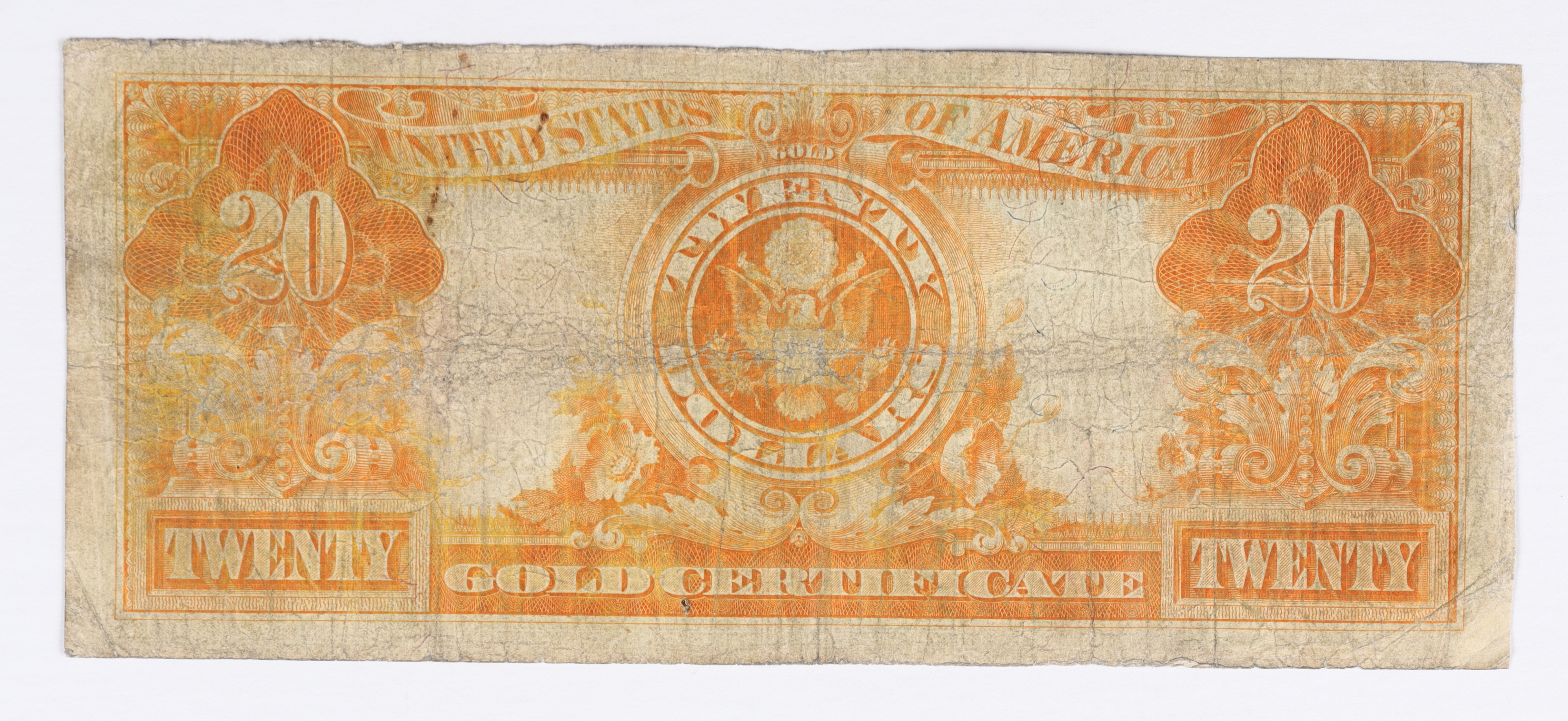 1922 $20 Twenty Dollar U.S. Gold Certificate Bank Note at PristineAuction.com 1922 $20 Twenty Dollar U.S. Gold Certificate Bank Note at PristineAuction.com