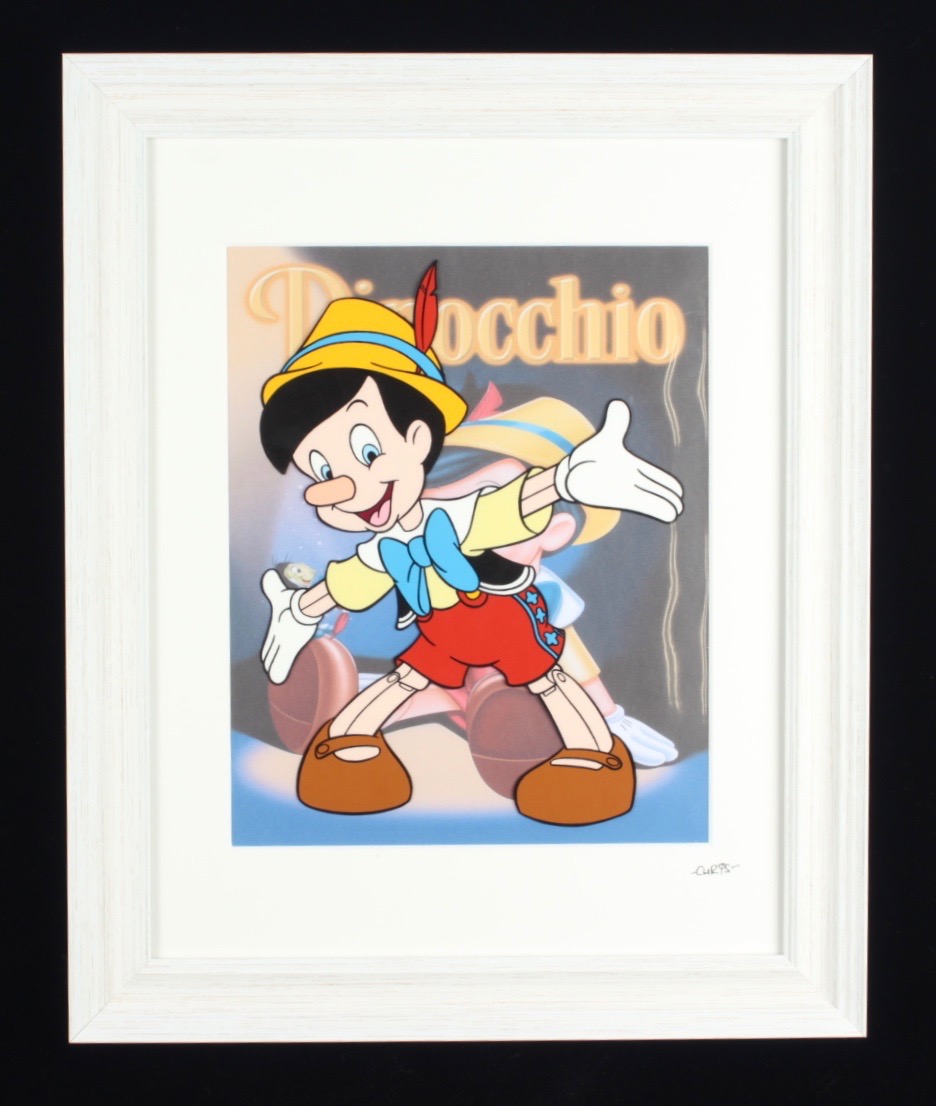 Pinocchio 13x16 Custom Framed Hand-Painted Animation Cel Display at PristineAuction.com Pinocchio 13x16 Custom Framed Hand-Painted Animation Cel Display at PristineAuction.com