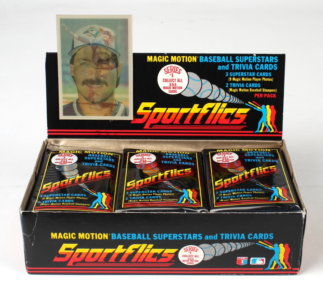 1986 Sportflics Magic Motion Baseball Box with (36) Packs at PristineAuction.com 1986 Sportflics Magic Motion Baseball Box with (36) Packs at PristineAuction.com