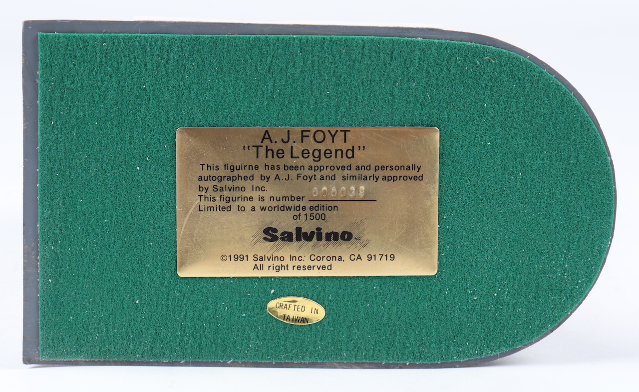 AJ Foyt Signed LE Salvino Action Figure with Original Packaging (Salvino COA) at PristineAuction.com AJ Foyt Signed LE Salvino Action Figure with Original Packaging (Salvino COA) at PristineAuction.com