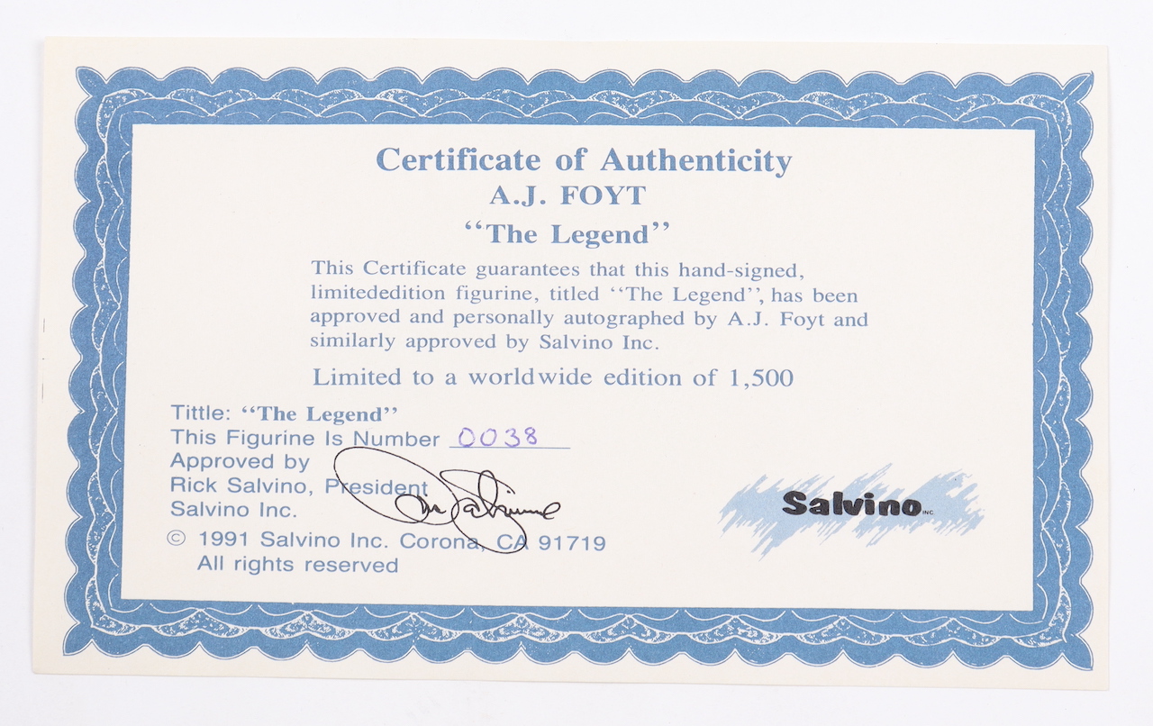 AJ Foyt Signed LE Salvino Action Figure with Original Packaging (Salvino COA) at PristineAuction.com AJ Foyt Signed LE Salvino Action Figure with Original Packaging (Salvino COA) at PristineAuction.com