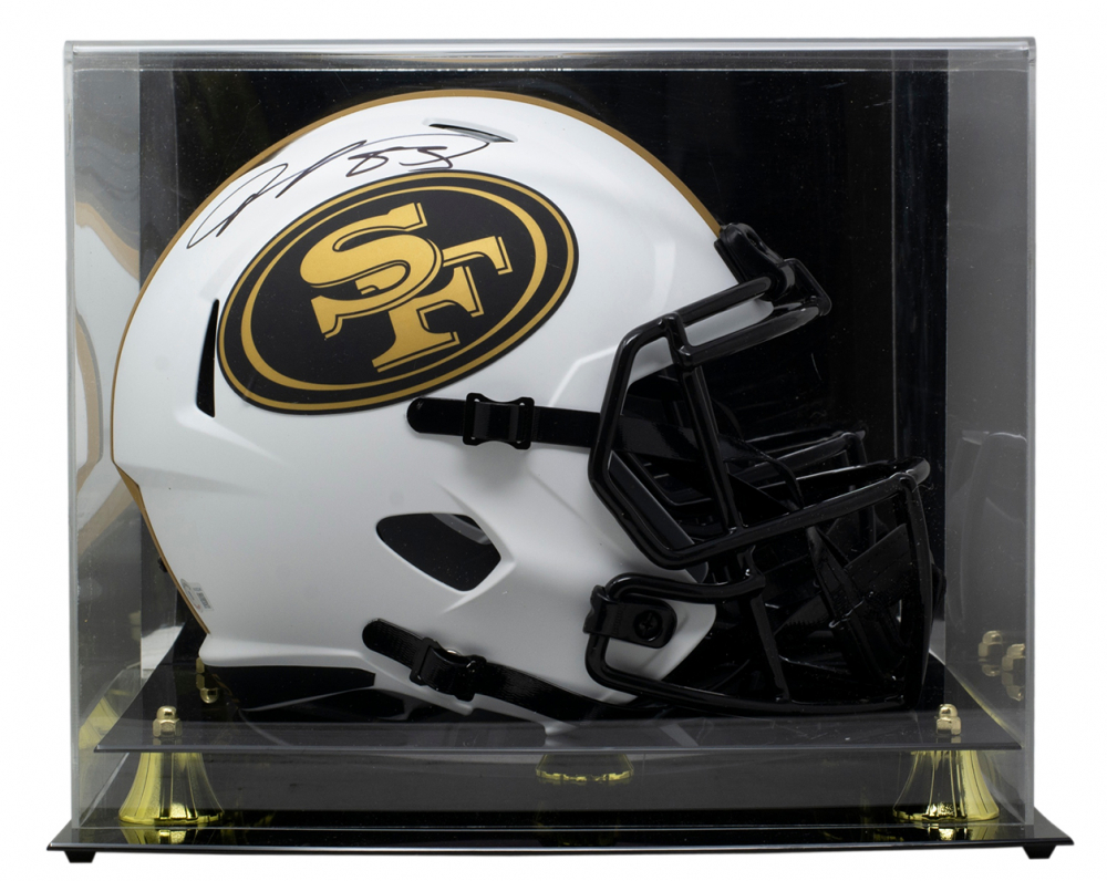 Vernon Davis Signed 49ers FullSize Lunar Eclipse Alternate Speed Helmet With Display Case