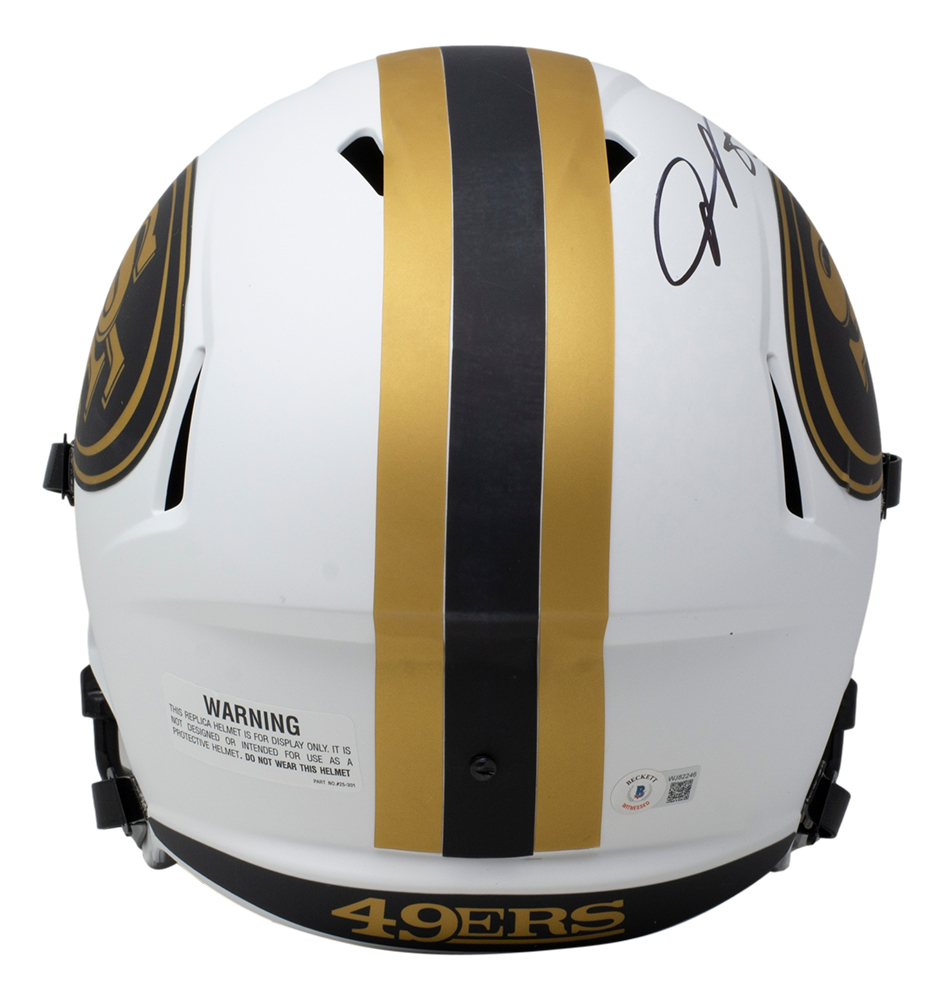 Vernon Davis Signed 49ers FullSize Lunar Eclipse Alternate Speed Helmet With Display Case