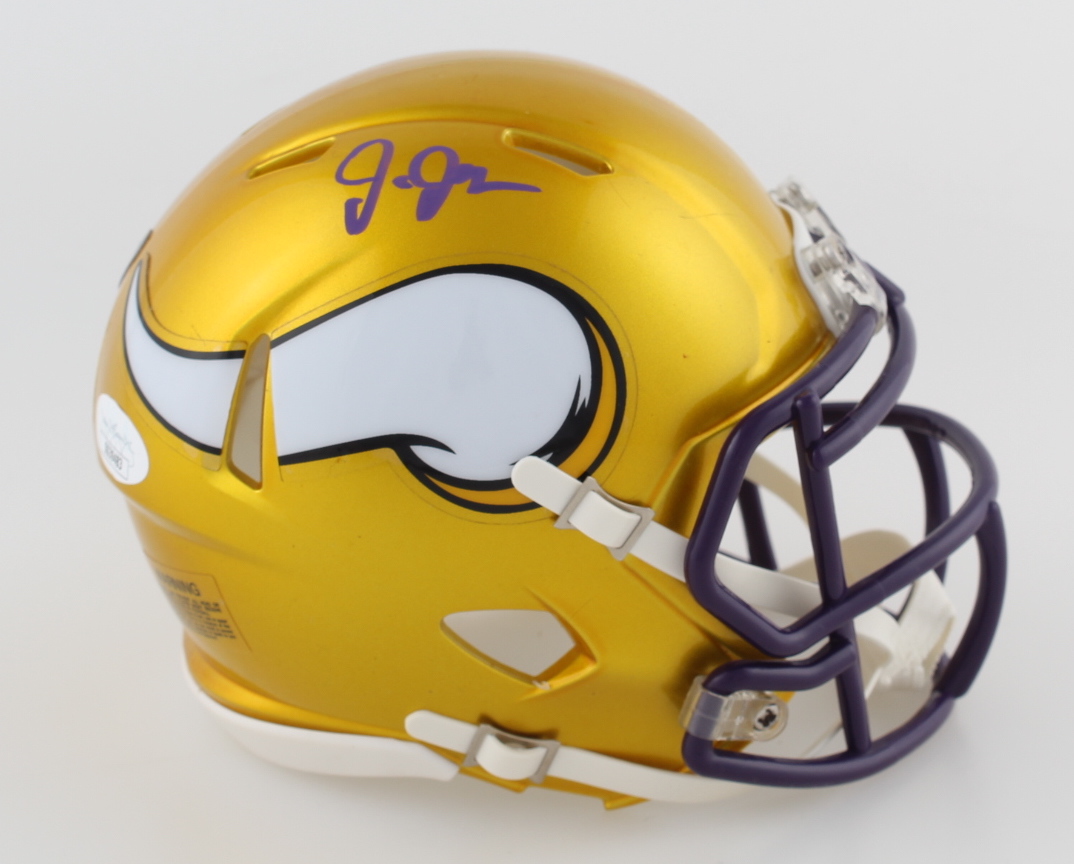 Justin Jefferson Signed Vikings Flash Alternate Speed Mini Helmet (JSA) at PristineAuction.com Justin Jefferson Signed Vikings Flash Alternate Speed Mini Helmet (JSA) at PristineAuction.com
