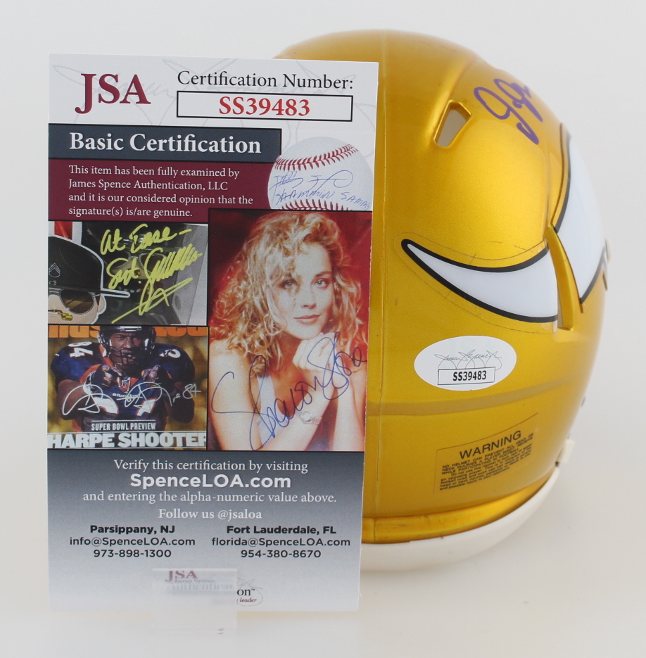 Justin Jefferson Signed Vikings Flash Alternate Speed Mini Helmet (JSA) at PristineAuction.com Justin Jefferson Signed Vikings Flash Alternate Speed Mini Helmet (JSA) at PristineAuction.com