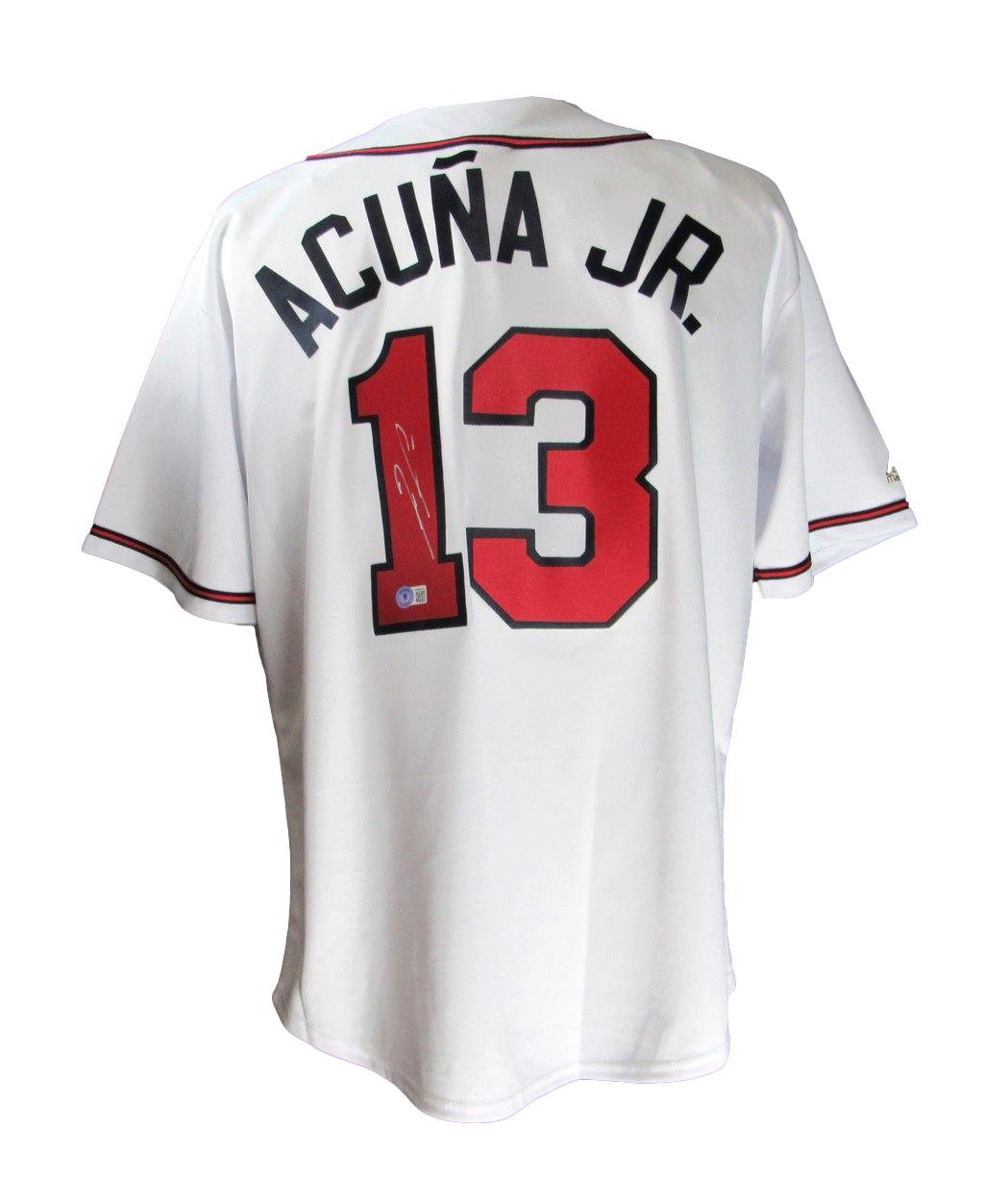 Ronald Acuna Jr. Signed Braves Majestic Jersey (Beckett) at PristineAuction.com Ronald Acuna Jr. Signed Braves Majestic Jersey (Beckett) at PristineAuction.com