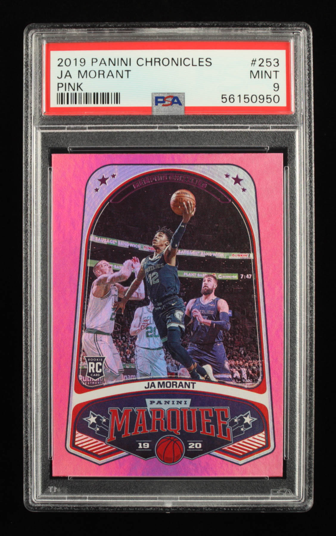 Ja Morant 2019-20 Panini Chronicles Pink #253 Marquee (PSA 9) at PristineAuction.com Ja Morant 2019-20 Panini Chronicles Pink #253 Marquee (PSA 9) at PristineAuction.com