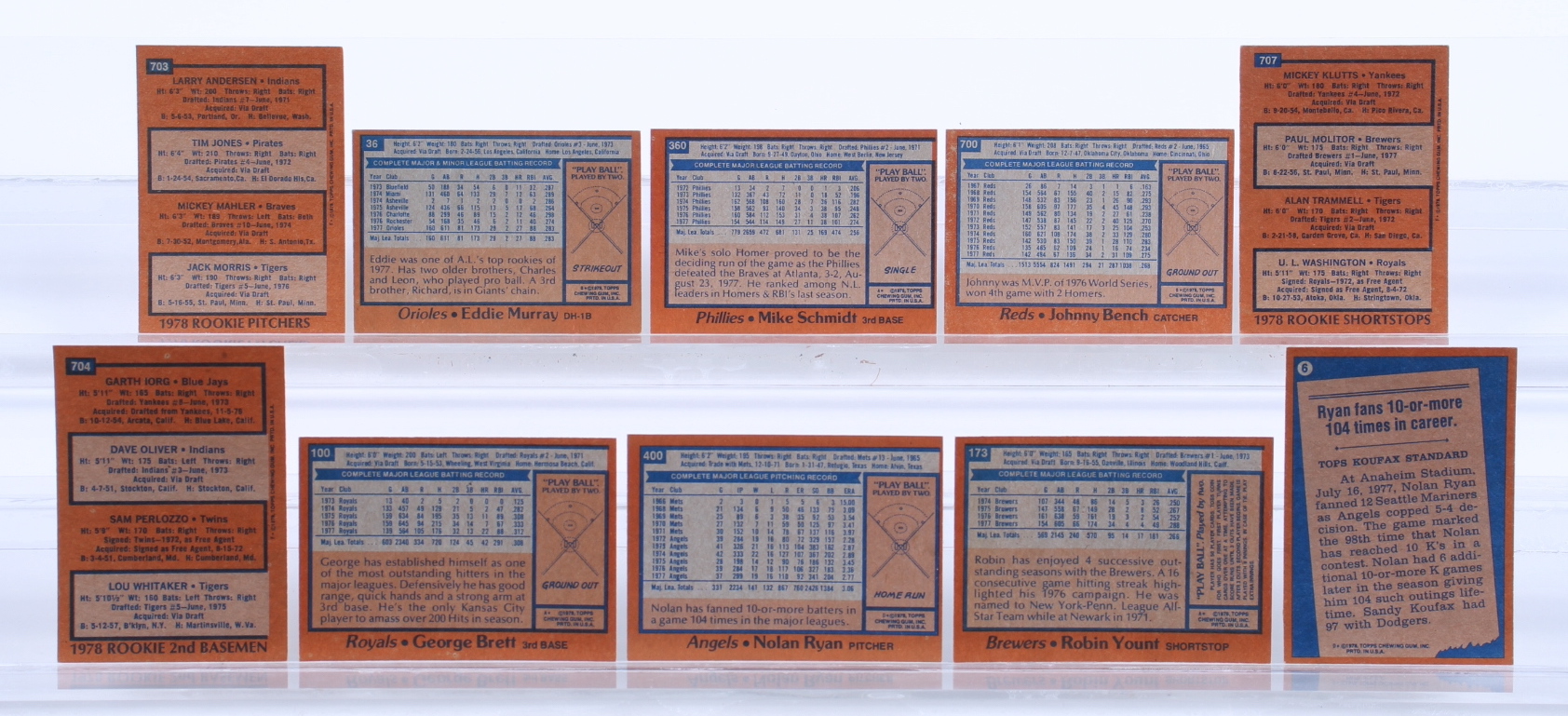 1978 Topps Baseball Complete Set of (726) Cards with Eddie Murray #36 RC, Rookie Shortstops #707, Nolan Ryan #400, Rookie Pitchers #703 at PristineAuction.com 1978 Topps Baseball Complete Set of (726) Cards with Eddie Murray #36 RC, Rookie Shortstops #707, Nolan Ryan #400, Rookie Pitchers #703 at PristineAuction.com