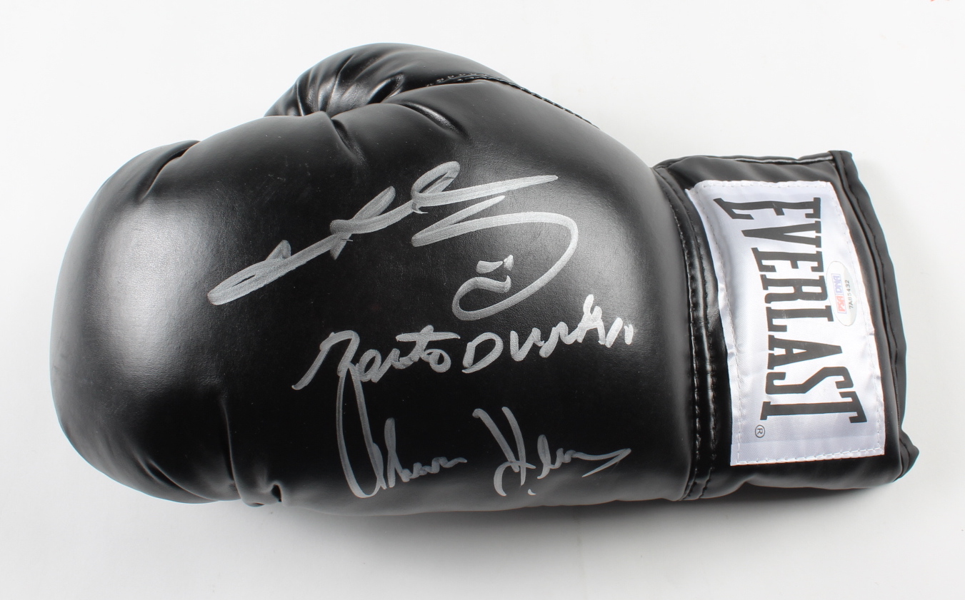 Sugar Ray Leonard, Tommy Hearns & Roberto Duran Signed Everlast Boxing Glove (PSA) at PristineAuction.com Sugar Ray Leonard, Tommy Hearns & Roberto Duran Signed Everlast Boxing Glove (PSA) at PristineAuction.com
