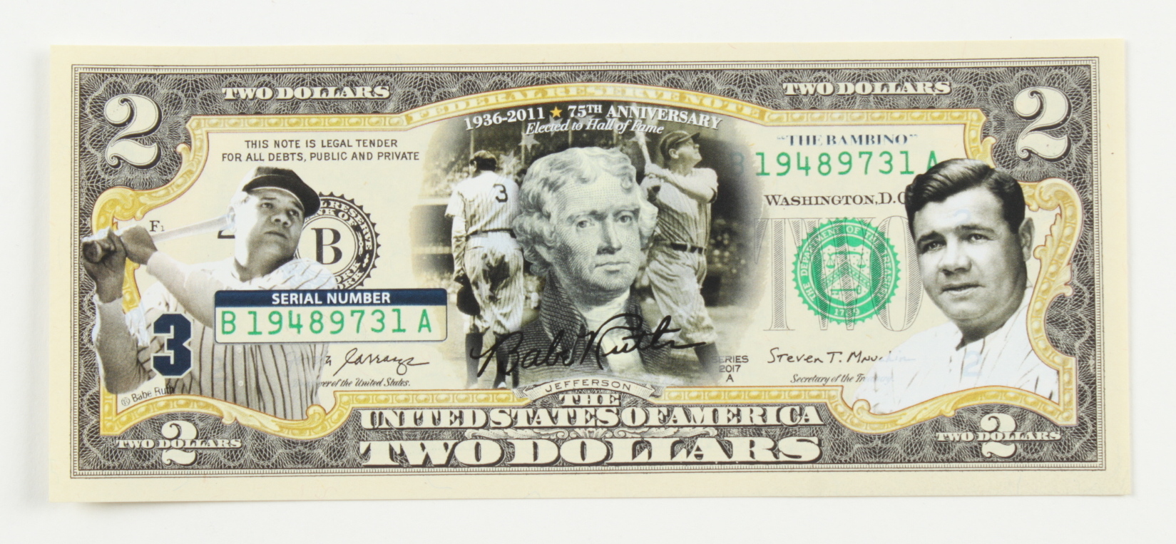 MUHAMMAD ALI - Americana - Genuine Legal Tender Colorized U.S. $2 Bill