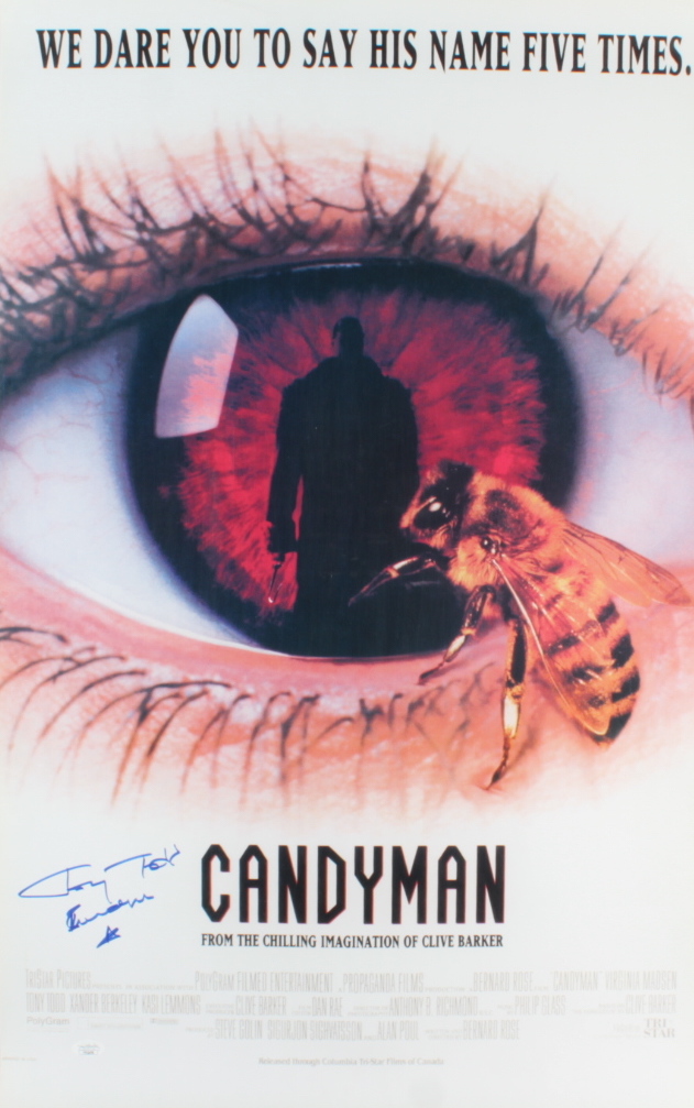 Tony Todd Signed "Candyman" 21x33 Movie Poster Inscribed "Candyman" (JSA) at PristineAuction.com Tony Todd Signed "Candyman" 21x33 Movie Poster Inscribed "Candyman" (JSA) at PristineAuction.com
