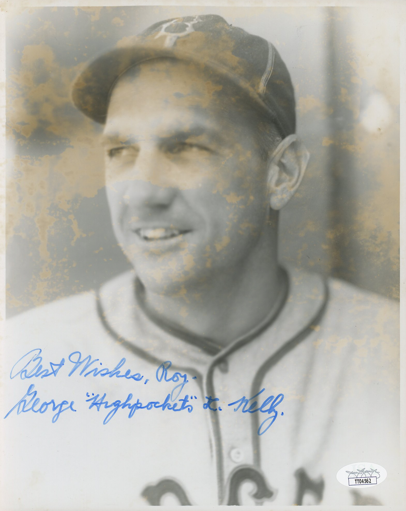 George "High Pockets" Kelly Signed Dodgers 8x10 Photo Inscribed "Best Wishes" (JSA) at PristineAuction.com George "High Pockets" Kelly Signed Dodgers 8x10 Photo Inscribed "Best Wishes" (JSA) at PristineAuction.com