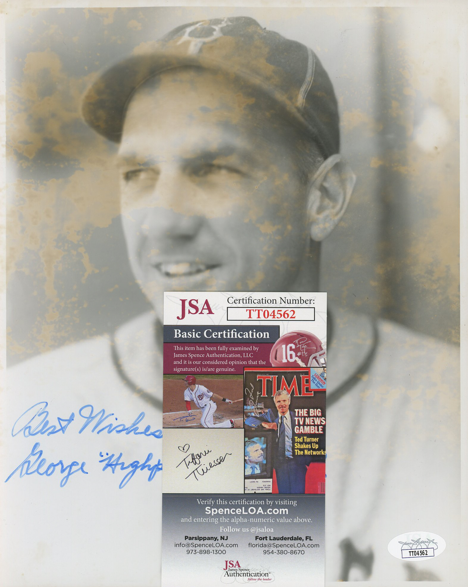 George "High Pockets" Kelly Signed Dodgers 8x10 Photo Inscribed "Best Wishes" (JSA) at PristineAuction.com George "High Pockets" Kelly Signed Dodgers 8x10 Photo Inscribed "Best Wishes" (JSA) at PristineAuction.com