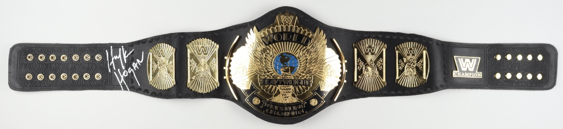 Hulk Hogan Signed WWE World Heavyweight Championship Belt (Hogan) at PristineAuction.com Hulk Hogan Signed WWE World Heavyweight Championship Belt (Hogan) at PristineAuction.com