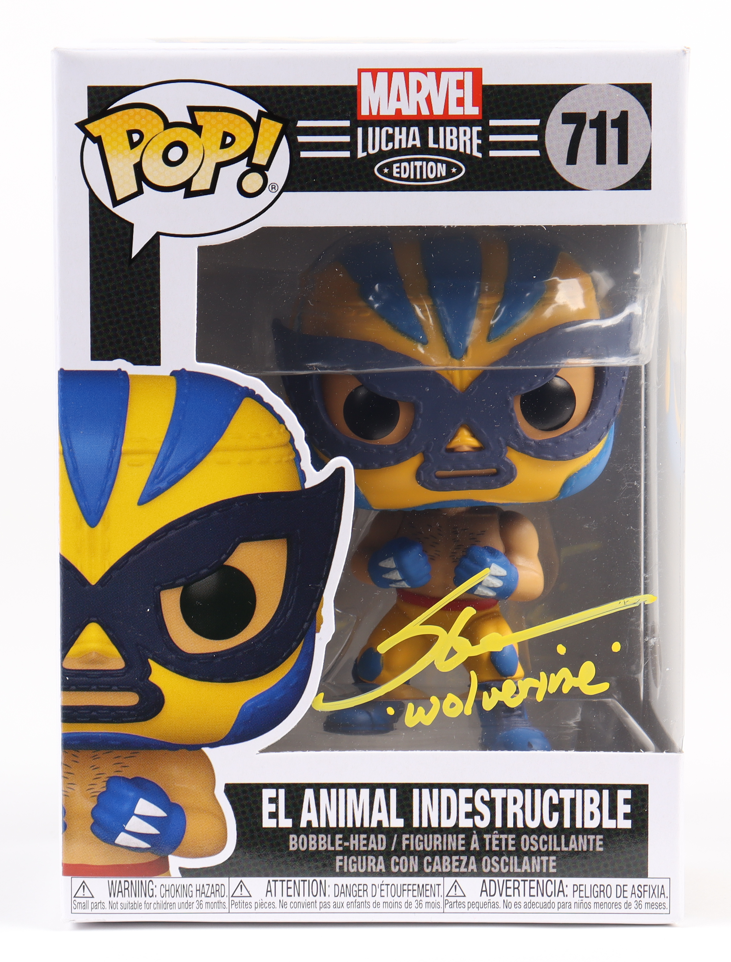 Steve Blum Signed "Marvel: Lucha Libre Edition" #711 El Animal Indestructible Funko Pop! Vinyl Figure Inscribed "Wolverine" (JSA) at PristineAuction.com Steve Blum Signed "Marvel: Lucha Libre Edition" #711 El Animal Indestructible Funko Pop! Vinyl Figure Inscribed "Wolverine" (JSA) at PristineAuction.com
