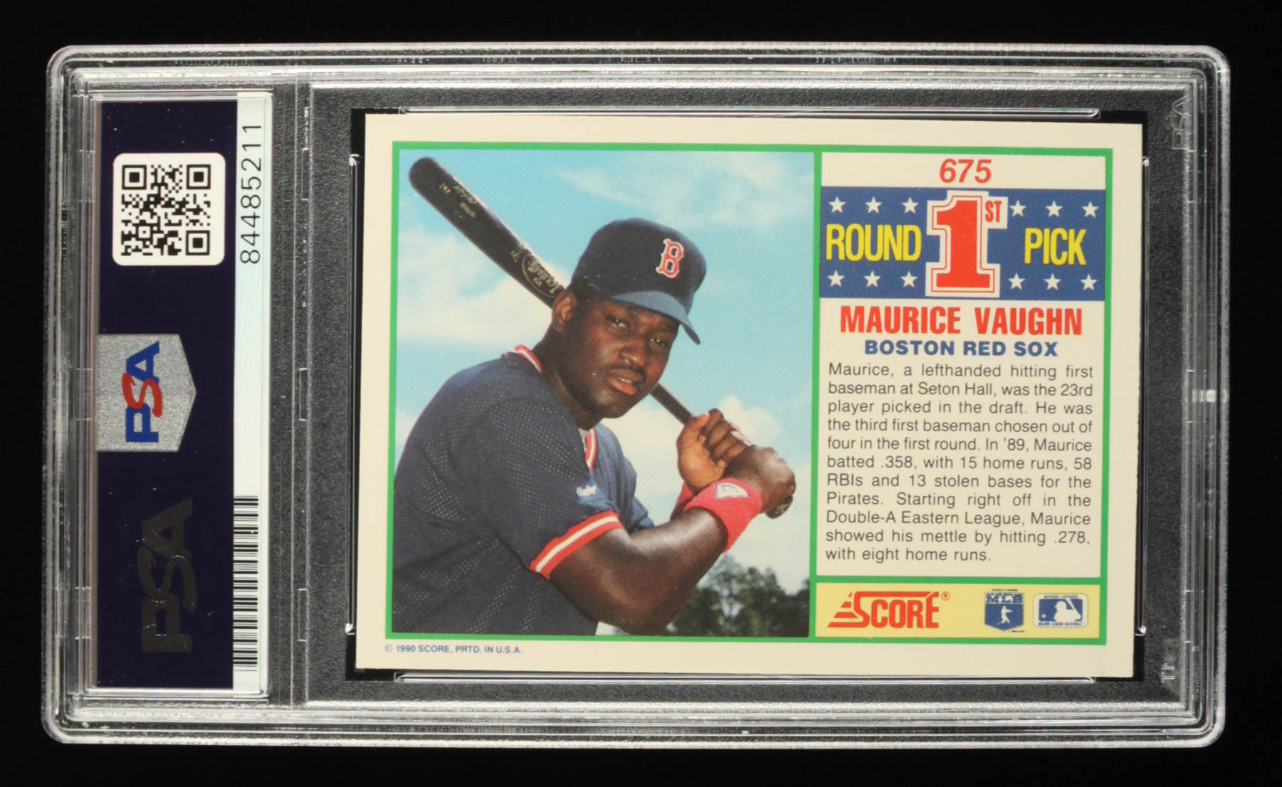 Mo Vaughn Signed 1990 Score #675 RC (PSA) at PristineAuction.com Mo Vaughn Signed 1990 Score #675 RC (PSA) at PristineAuction.com
