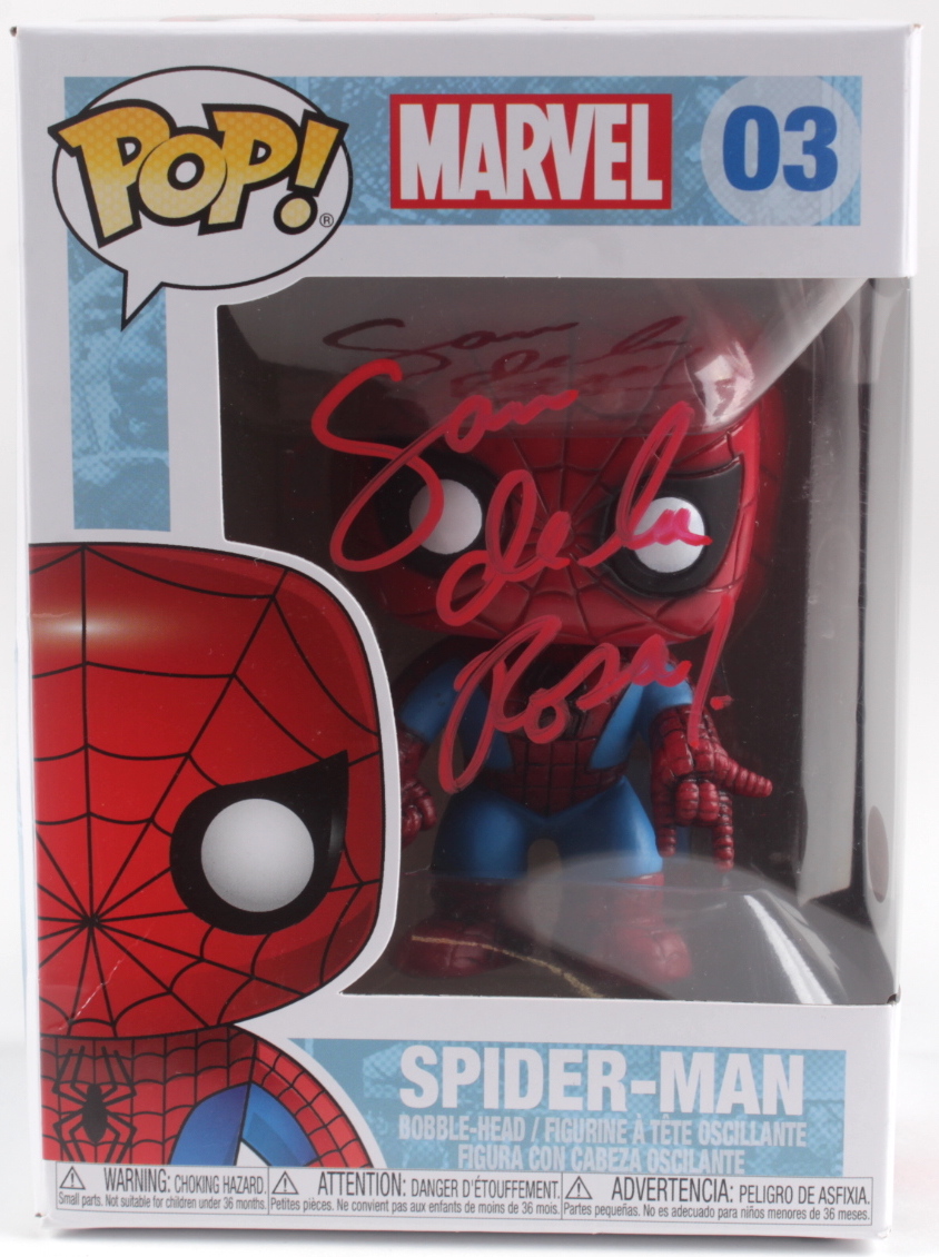 Sam De La Rosa Signed "Marvel" #03 Spider-Man Funko Pop! Bobble-Head Vinyl Figure (JSA) at PristineAuction.com Sam De La Rosa Signed "Marvel" #03 Spider-Man Funko Pop! Bobble-Head Vinyl Figure (JSA) at PristineAuction.com