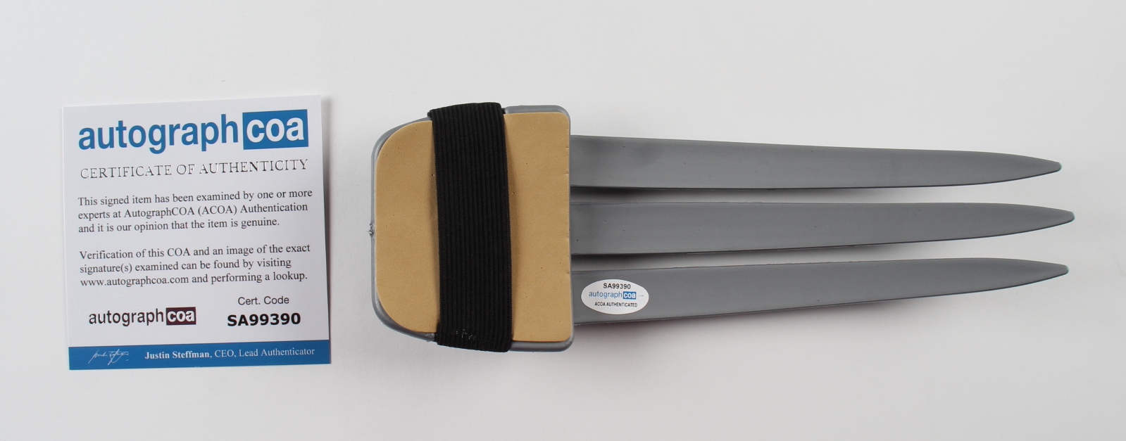 Hugh Jackman Signed "Wolverine" Replica Claws (AutographCOA COA) at PristineAuction.com Hugh Jackman Signed "Wolverine" Replica Claws (AutographCOA COA) at PristineAuction.com