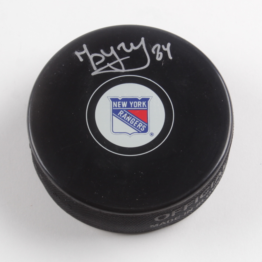 Pavel Buchnevich Signed Rangers Logo Hockey Puck (Frozen Pond, Steiner & Fanatics) at PristineAuction.com Pavel Buchnevich Signed Rangers Logo Hockey Puck (Frozen Pond, Steiner & Fanatics) at PristineAuction.com