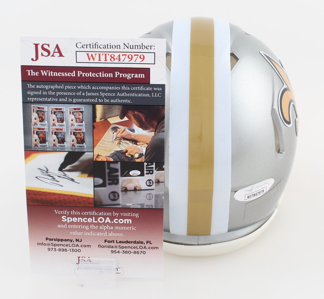 Marques Colston Signed Saints Flash Alternate Speed Mini Helmet (JSA) at PristineAuction.com Marques Colston Signed Saints Flash Alternate Speed Mini Helmet (JSA) at PristineAuction.com
