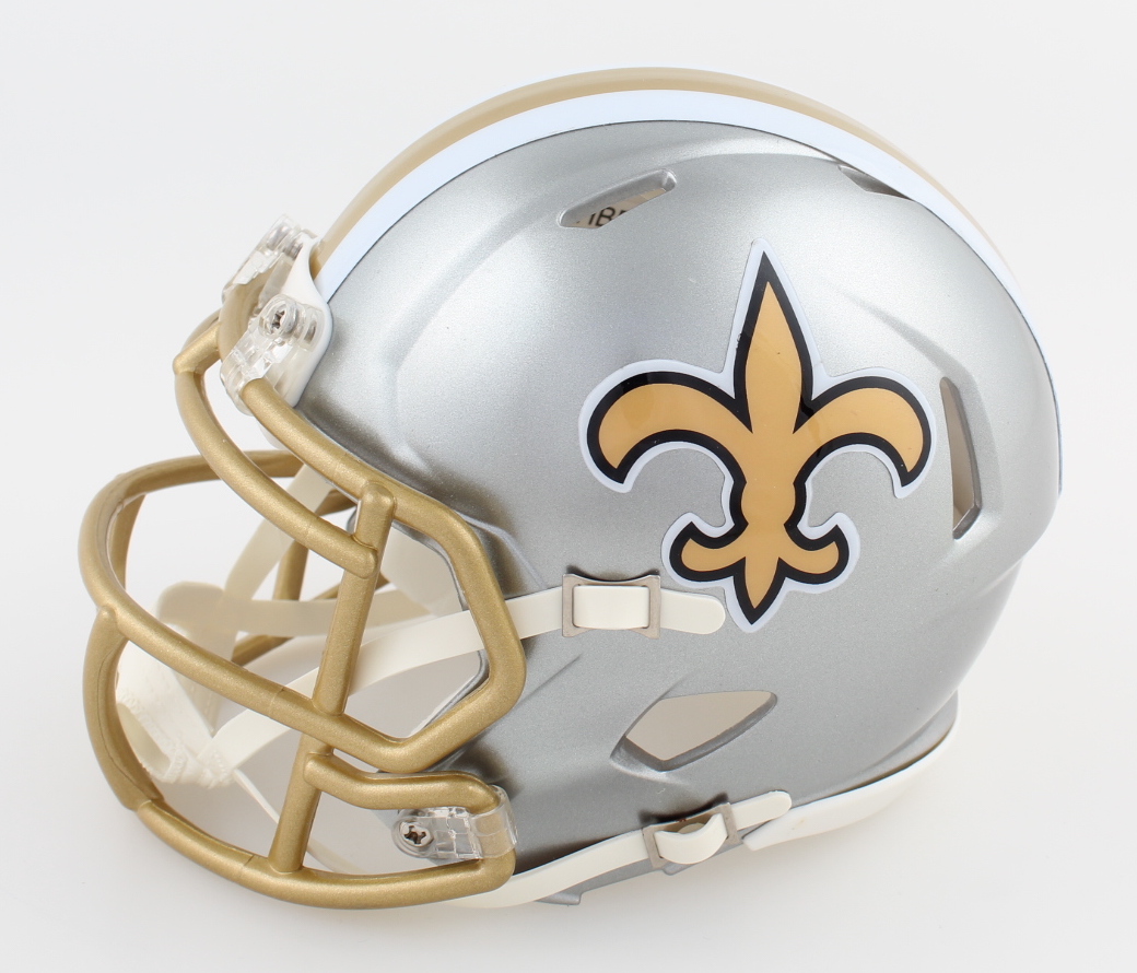 Marques Colston Signed Saints Flash Alternate Speed Mini Helmet (JSA) at PristineAuction.com Marques Colston Signed Saints Flash Alternate Speed Mini Helmet (JSA) at PristineAuction.com