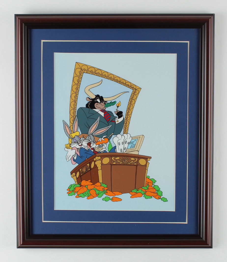 Complete Set of (2) "More Bull Than The Market Can Bear" LE 16x19 Custom Framed Animation Serigraph Cels at PristineAuction.com Complete Set of (2) "More Bull Than The Market Can Bear" LE 16x19 Custom Framed Animation Serigraph Cels at PristineAuction.com