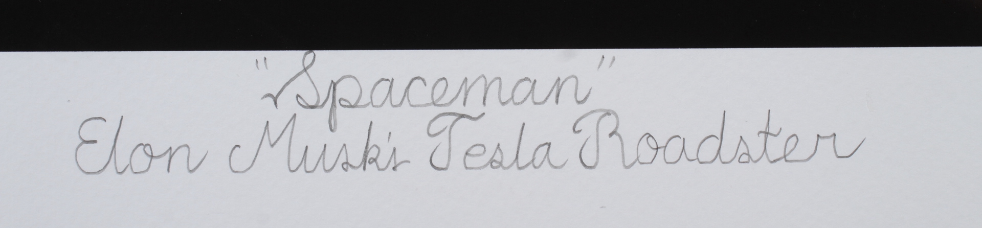 Historical Photo Archive - “Spaceman” Elon Musk's Tesla Roadster Limited Edition 14x22 Fine Art Giclee on Paper #22/375 (PA) at PristineAuction.com Historical Photo Archive - “Spaceman” Elon Musk's Tesla Roadster Limited Edition 14x22 Fine Art Giclee on Paper #22/375 (PA) at PristineAuction.com