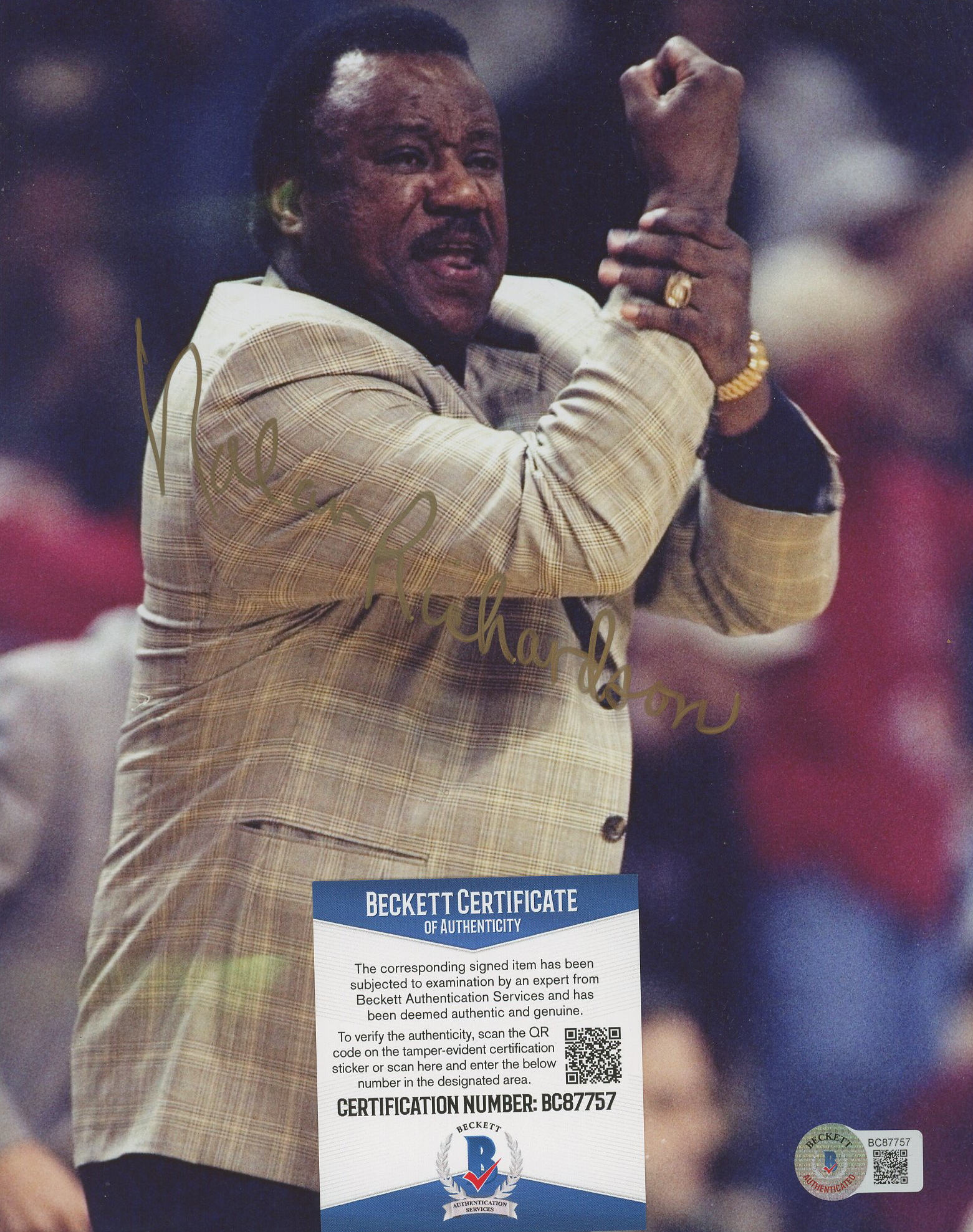 Nolan Richardson Signed 8x10 Photo (Beckett) at PristineAuction.com Nolan Richardson Signed 8x10 Photo (Beckett) at PristineAuction.com