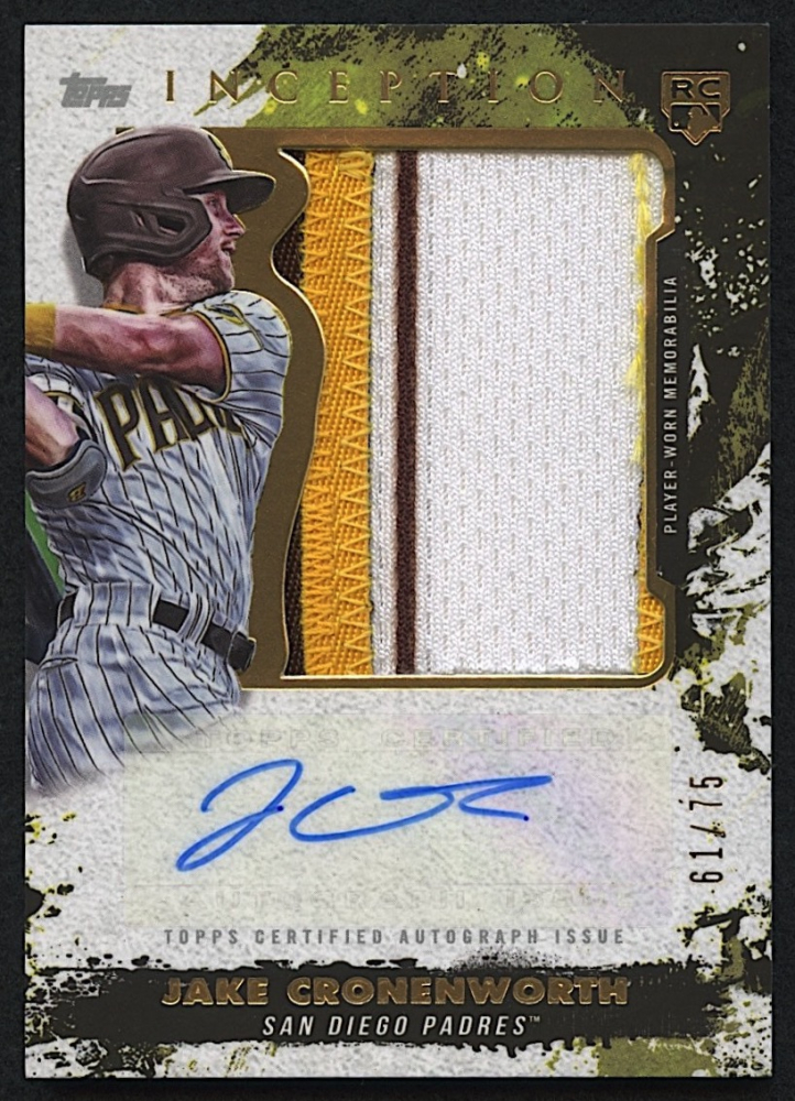 Jake Cronenworth 2021 Topps Inception Jumbo Patch Autographs #AJPJC RC #61/75