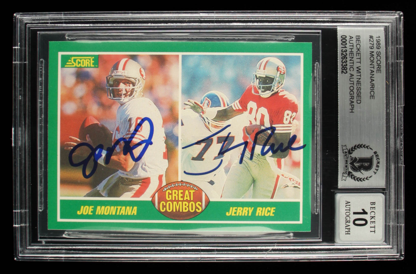 Joe Montana & Jerry Rice Signed 1989 Score #279 (BGS) at PristineAuction.com Joe Montana & Jerry Rice Signed 1989 Score #279 (BGS) at PristineAuction.com