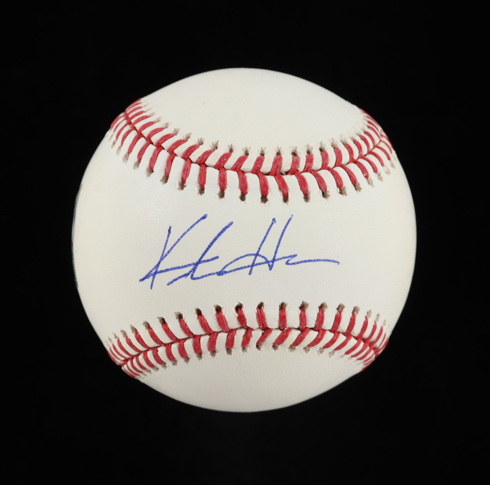 Keston Hiura Signed OML Baseball (Fanatics & MLB) Pristine Auction