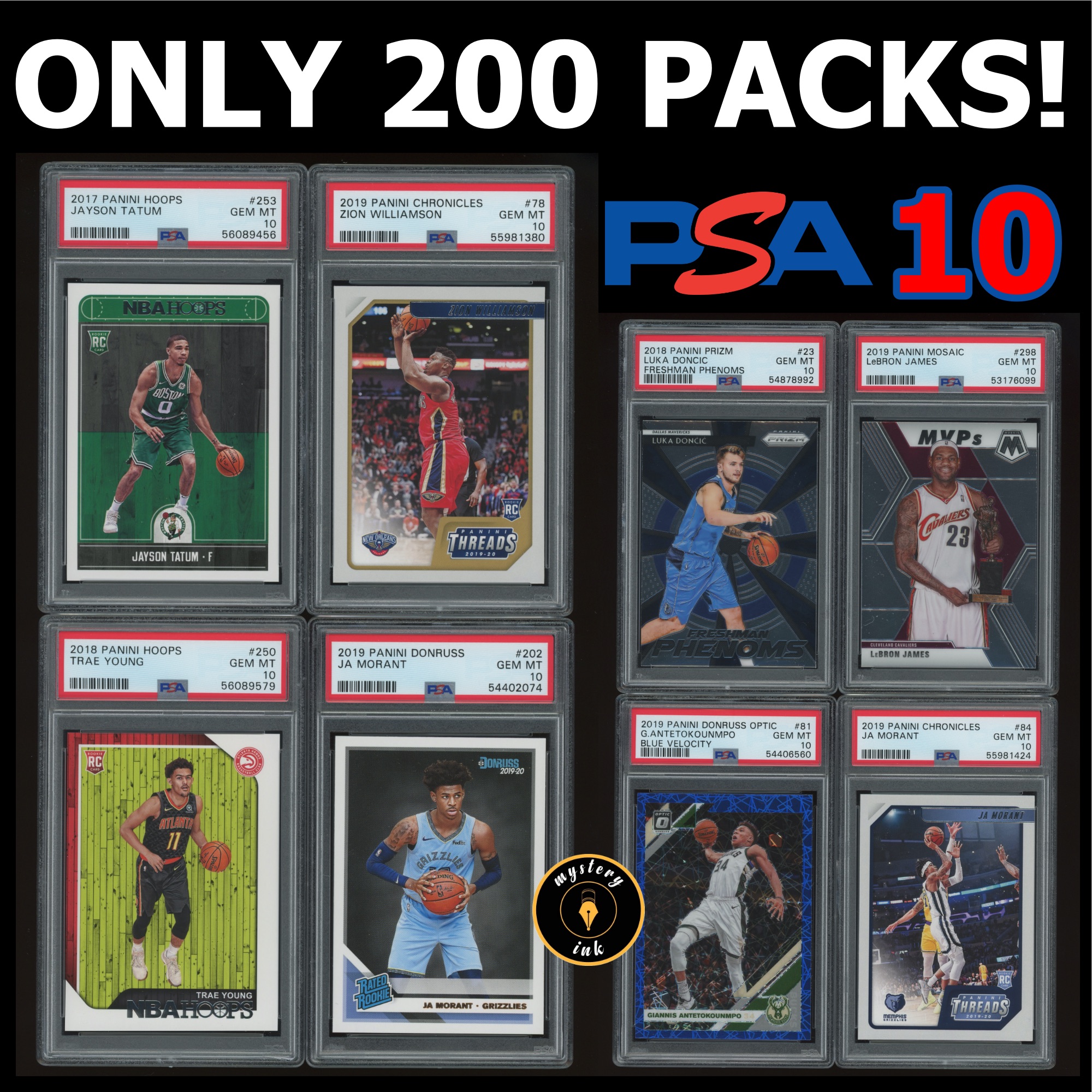 Mystery Ink PSA 10 Graded GEM MINT NBA Mystery Box - (1) PSA 10 IN EVERY PACK! at PristineAuction.com Mystery Ink PSA 10 Graded GEM MINT NBA Mystery Box - (1) PSA 10 IN EVERY PACK! at PristineAuction.com