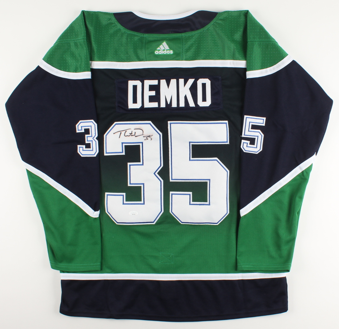Thatcher Demko Signed Jersey (JSA) at PristineAuction.com Thatcher Demko Signed Jersey (JSA) at PristineAuction.com