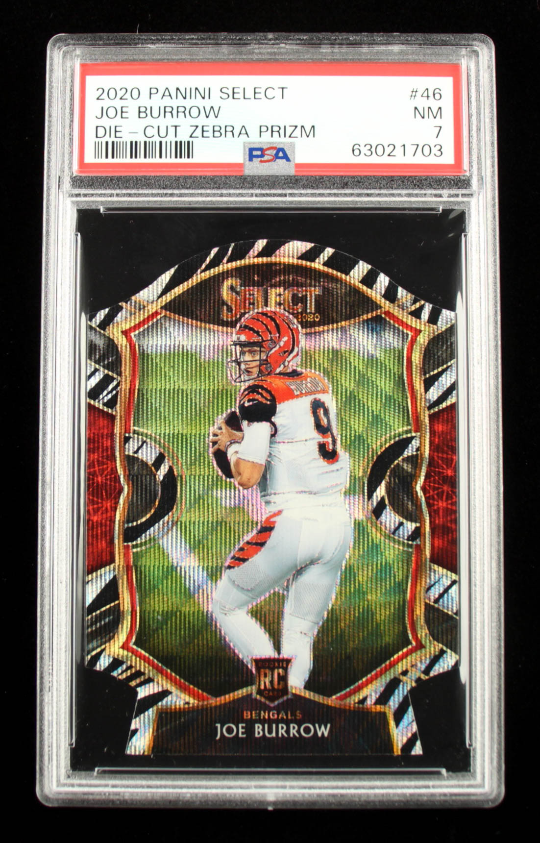 Joe Burrow 2020 Select Prizm Zebra Die Cut #46 (PSA 7) at PristineAuction.com Joe Burrow 2020 Select Prizm Zebra Die Cut #46 (PSA 7) at PristineAuction.com