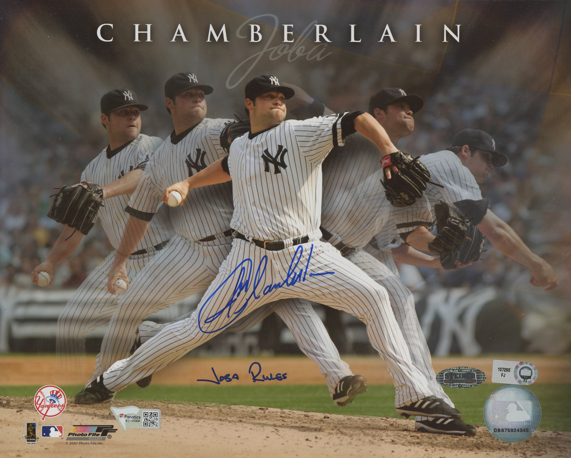 Joba Chamberlain Signed Yankees 8x10 Photo Inscribed "Joba Rules" (Steiner, MLB & Fanatics) at PristineAuction.com Joba Chamberlain Signed Yankees 8x10 Photo Inscribed "Joba Rules" (Steiner, MLB & Fanatics) at PristineAuction.com