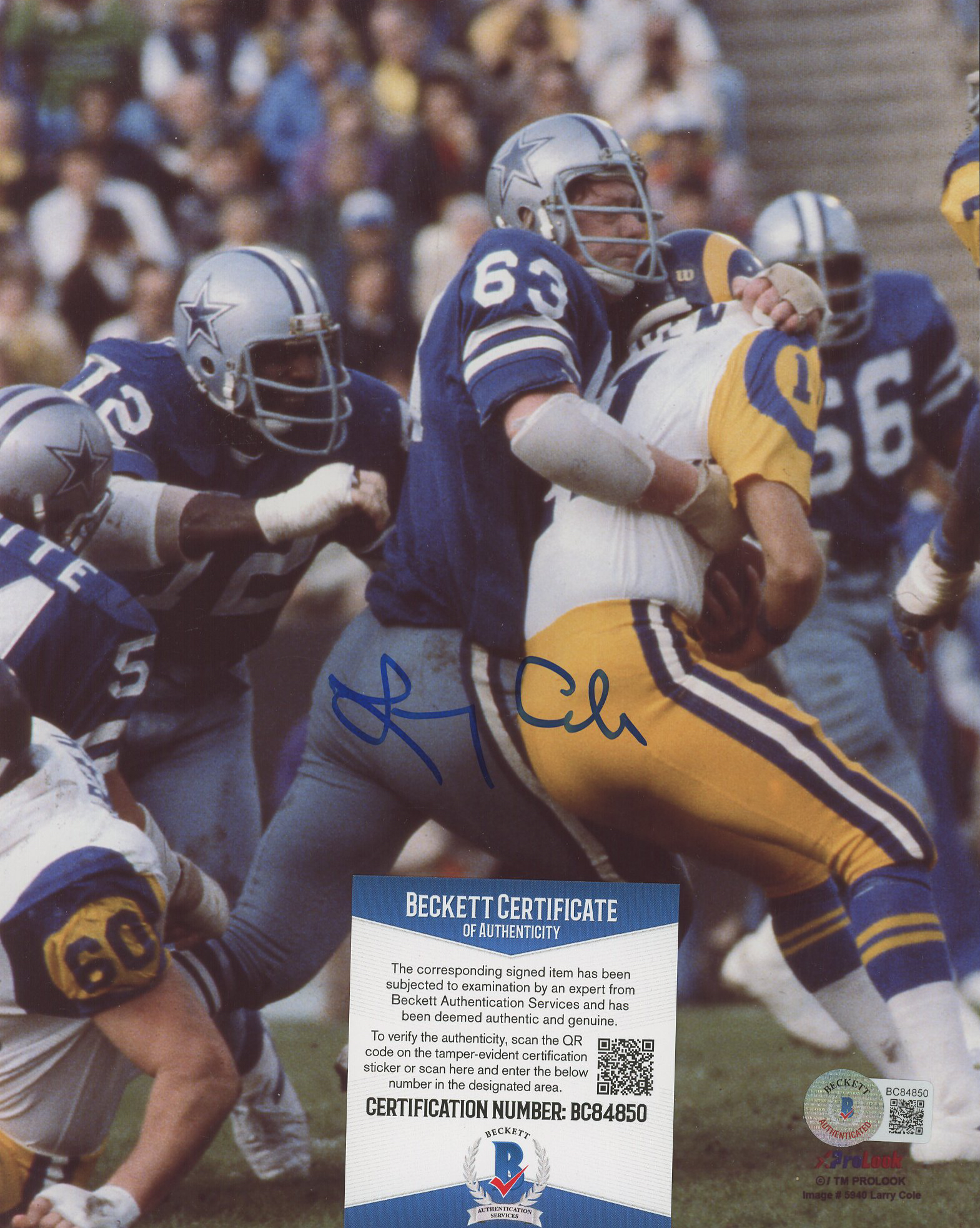 Larry Cole Signed Cowboys 8x10 Photo (Beckett) at PristineAuction.com Larry Cole Signed Cowboys 8x10 Photo (Beckett) at PristineAuction.com