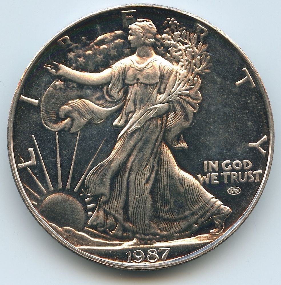 2 Troy Ounce 999 Fine Silver 1987 Walking Liberty Coin Pristine Auction 2 Troy Ounce 999 Fine Silver 1987 Walking Liberty Coin Pristine Auction