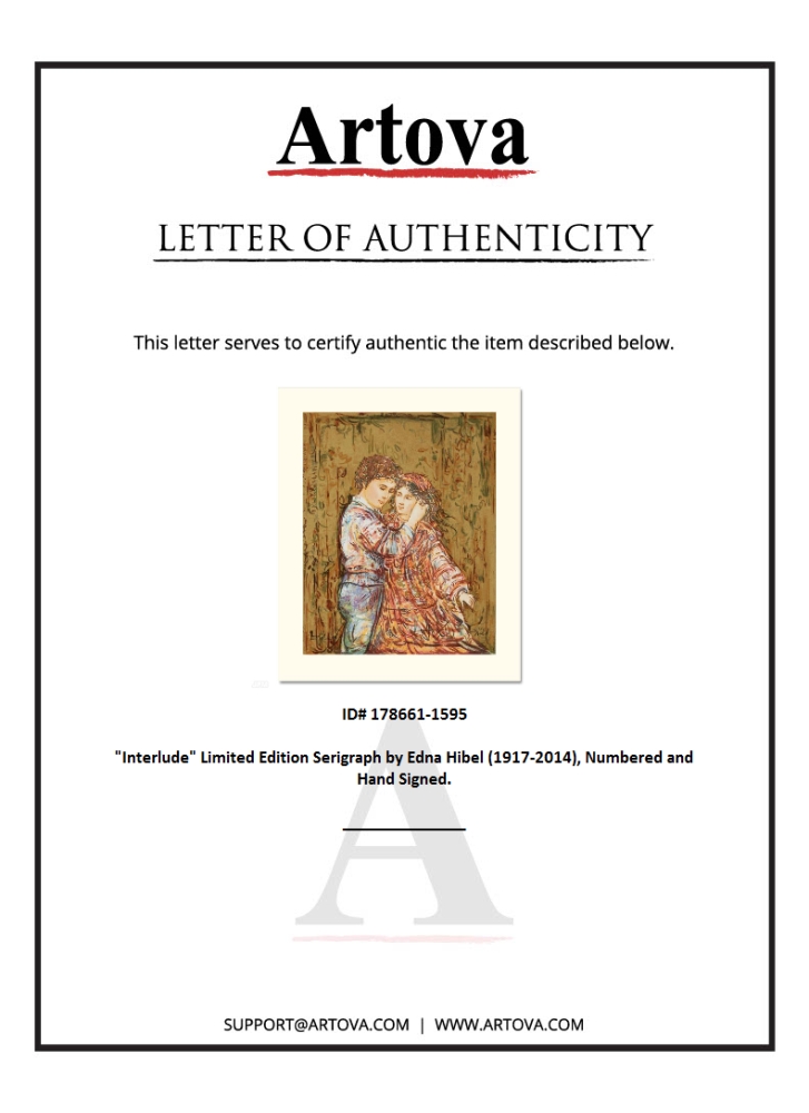 "Interlude" LE 15x20 Serigraph by Edna Hibel (Artova) at PristineAuction.com "Interlude" LE 15x20 Serigraph by Edna Hibel (Artova) at PristineAuction.com