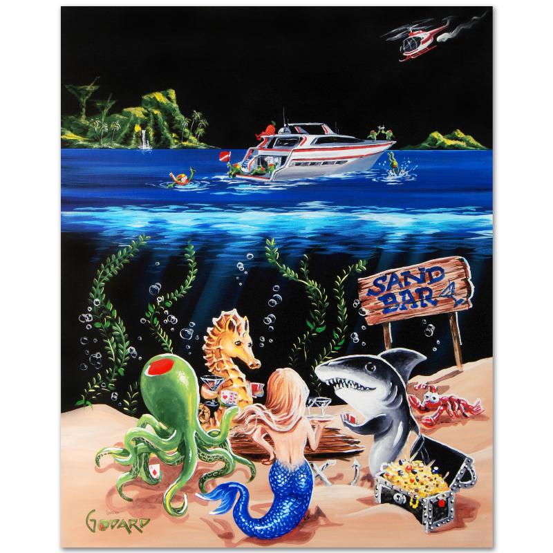 Michael Godard Signed "Sand Bar 1" Limited Edition 42x53 Hand-Embellished Giclee on Canvas at PristineAuction.com Michael Godard Signed "Sand Bar 1" Limited Edition 42x53 Hand-Embellished Giclee on Canvas at PristineAuction.com