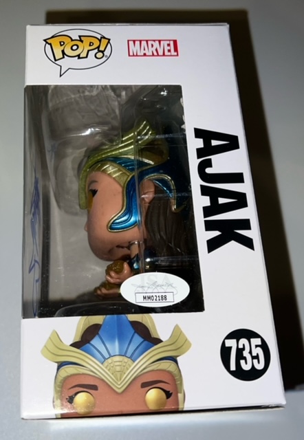 Salma Hayek Signed "Eternals" #735 Ajak Funko Pop! Bobble-Head Vinyl Figure (JSA) at PristineAuction.com Salma Hayek Signed "Eternals" #735 Ajak Funko Pop! Bobble-Head Vinyl Figure (JSA) at PristineAuction.com