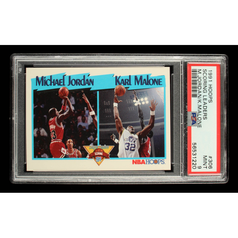 michael jordan karl malone nba hoops card