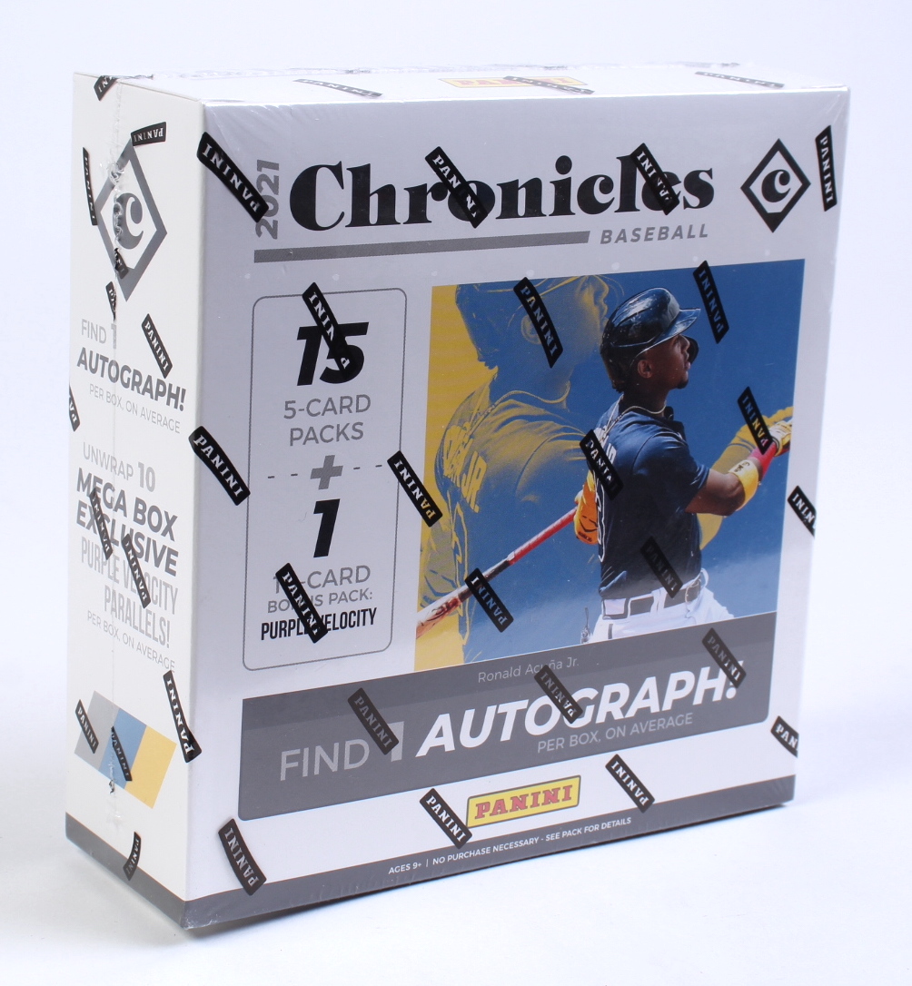 2021 Panini Chronicles Baseball Mega Box with (15) Packs at PristineAuction.com 2021 Panini Chronicles Baseball Mega Box with (15) Packs at PristineAuction.com