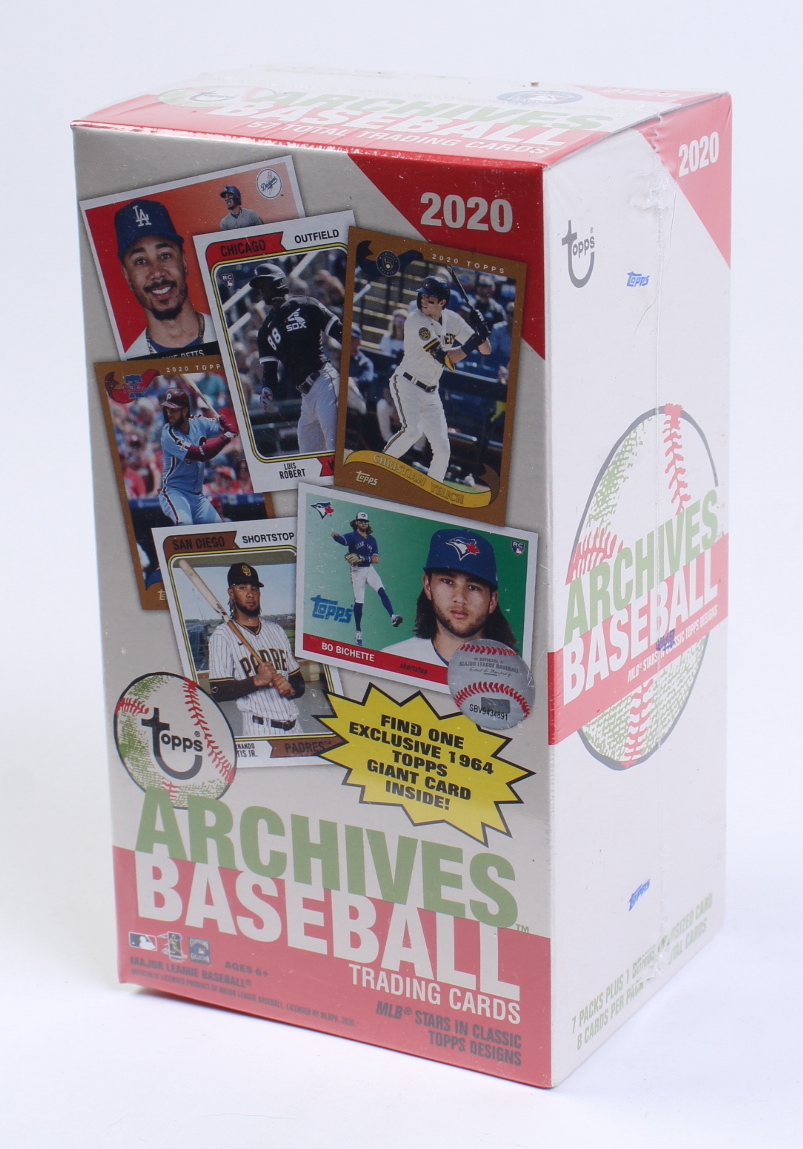2020 Topps Archives Baseball Blaster Box with (7) Packs Plus 1 Exclusive 1964 Giant Card at PristineAuction.com 2020 Topps Archives Baseball Blaster Box with (7) Packs Plus 1 Exclusive 1964 Giant Card at PristineAuction.com
