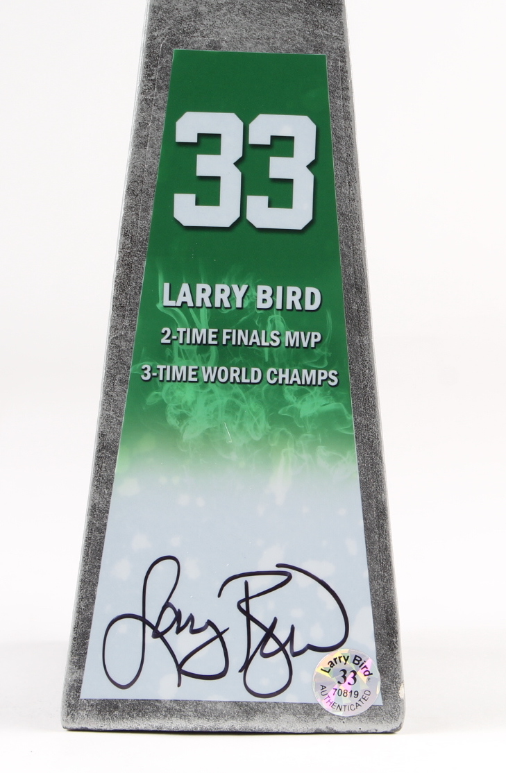 Larry Bird Signed Hall of Fame Championship Basketball Trophy (Schwartz & Bird) at PristineAuction.com Larry Bird Signed Hall of Fame Championship Basketball Trophy (Schwartz & Bird) at PristineAuction.com