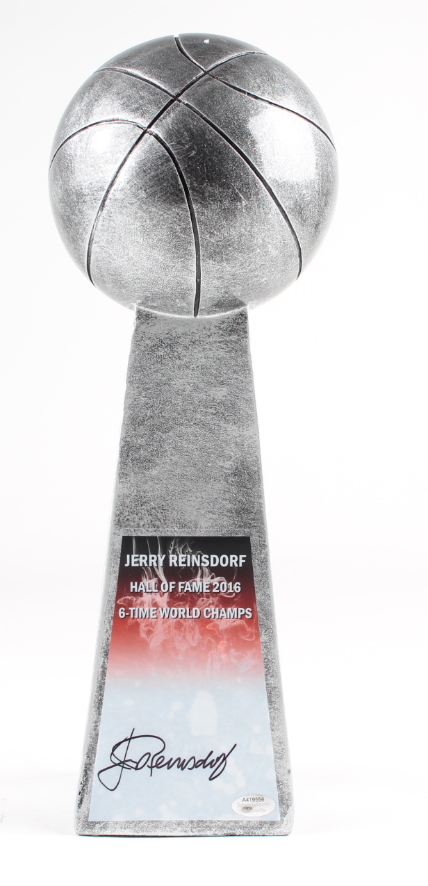 Jerry Reinsdorf Signed Replica Basketball Championship Trophy (Schwartz Sports) at PristineAuction.com Jerry Reinsdorf Signed Replica Basketball Championship Trophy (Schwartz Sports) at PristineAuction.com