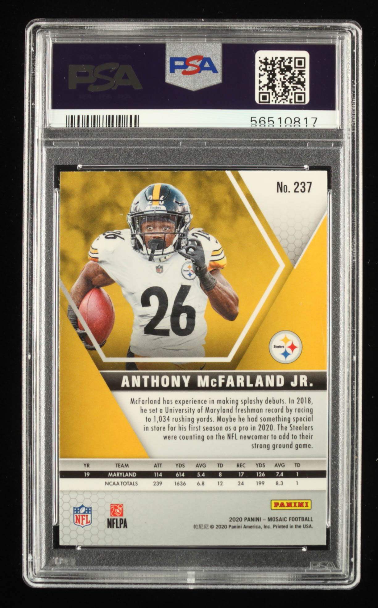 Anthony McFarland Jr. 2020 Panini Mosaic #237 RC (PSA 9) at PristineAuction.com Anthony McFarland Jr. 2020 Panini Mosaic #237 RC (PSA 9) at PristineAuction.com
