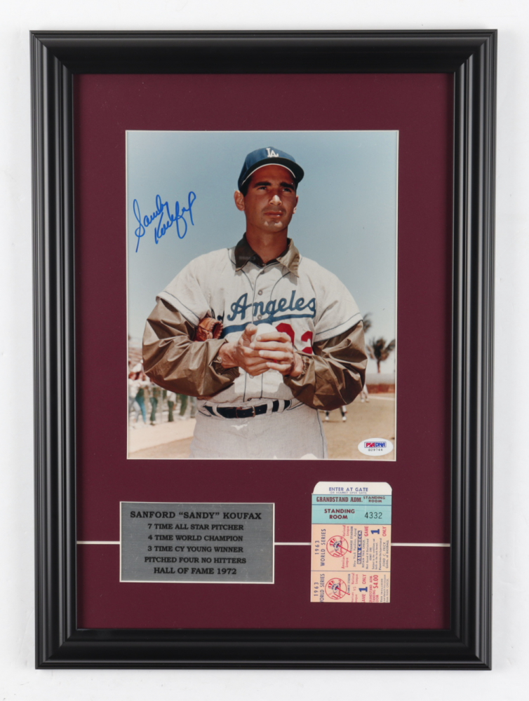 Sandy Koufax Signed Dodgers 13x18 Custom Framed Photo Sandy Koufax Signed Dodgers 13x18 Custom Framed Photo