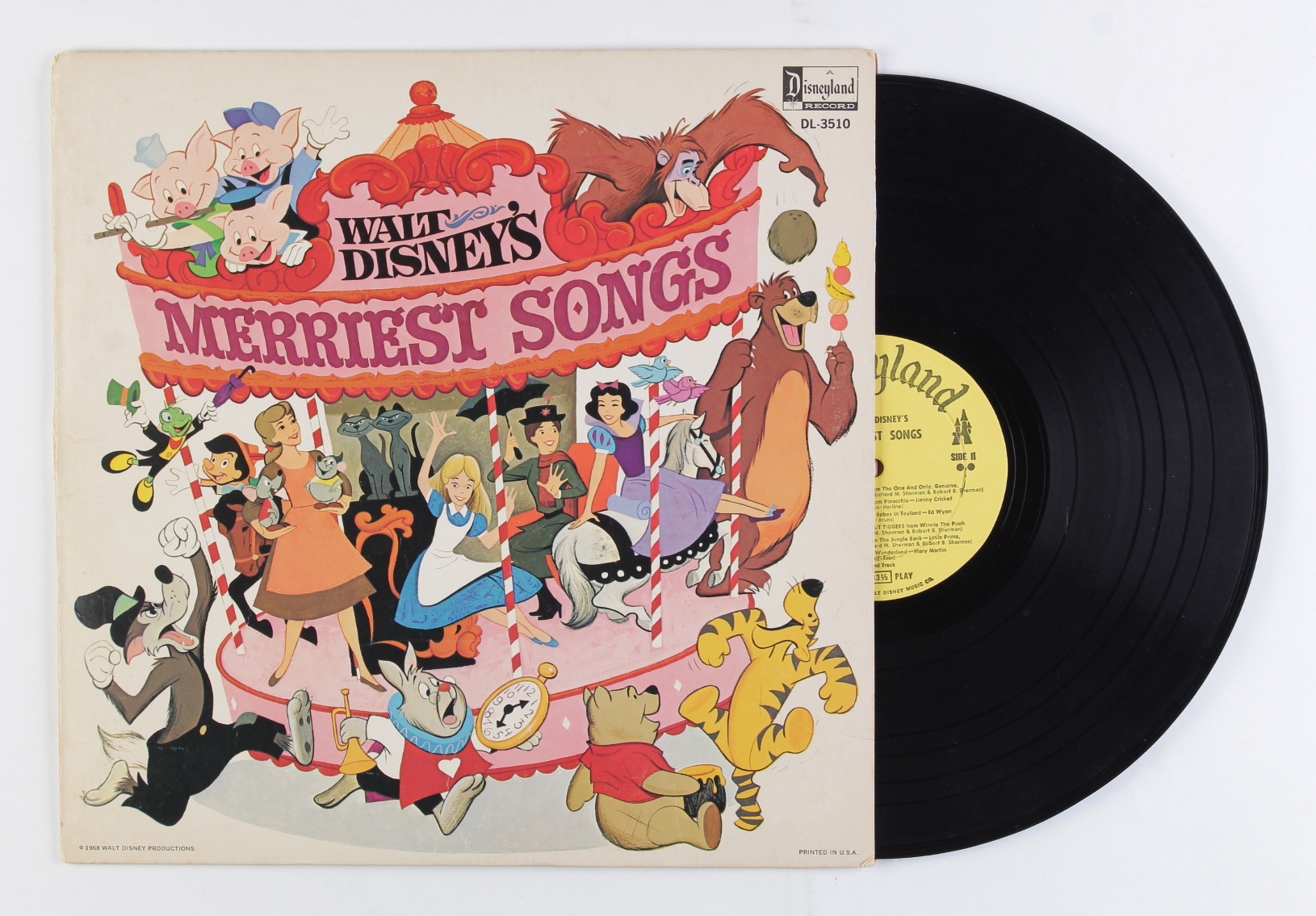 Vintage 1968 Walt Disney's "Merriest Songs" Vinyl Record Album at PristineAuction.com Vintage 1968 Walt Disney's "Merriest Songs" Vinyl Record Album at PristineAuction.com
