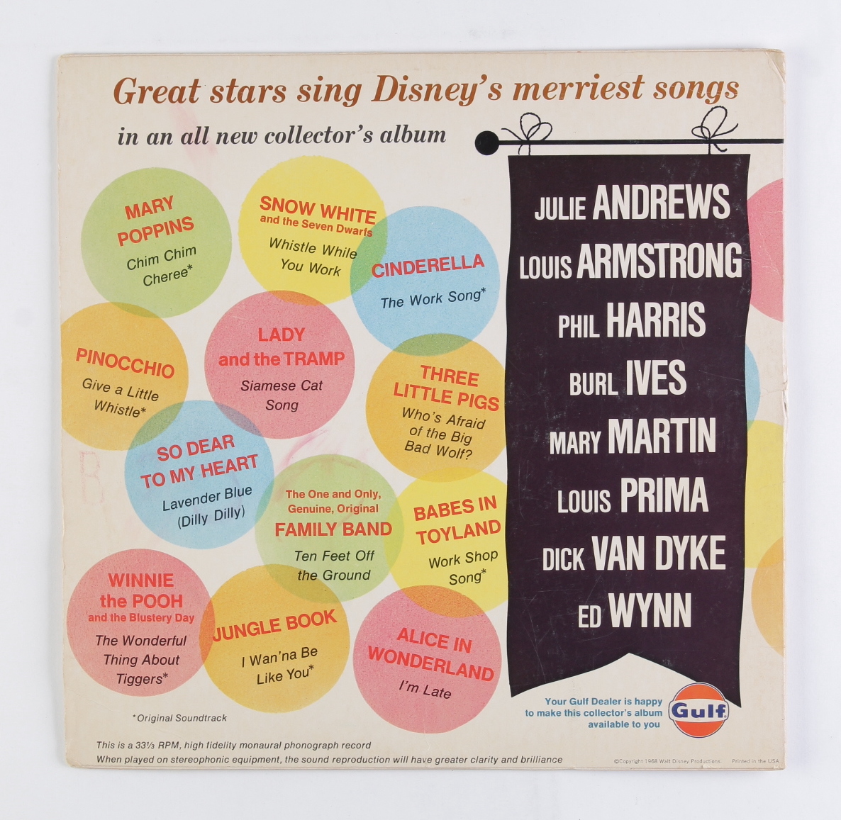 Vintage 1968 Walt Disney's "Merriest Songs" Vinyl Record Album at PristineAuction.com Vintage 1968 Walt Disney's "Merriest Songs" Vinyl Record Album at PristineAuction.com